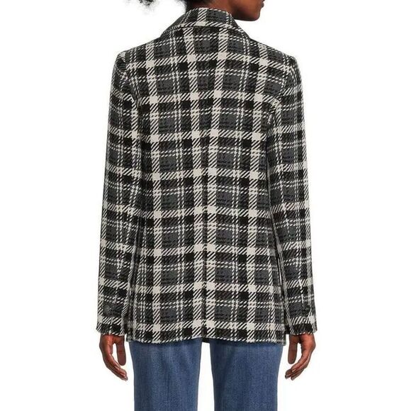 Elie Tahari Jackets & Coats Black White Gray Boucle’ Wool Blend Blazer Large NWT - Picture 5 of 12